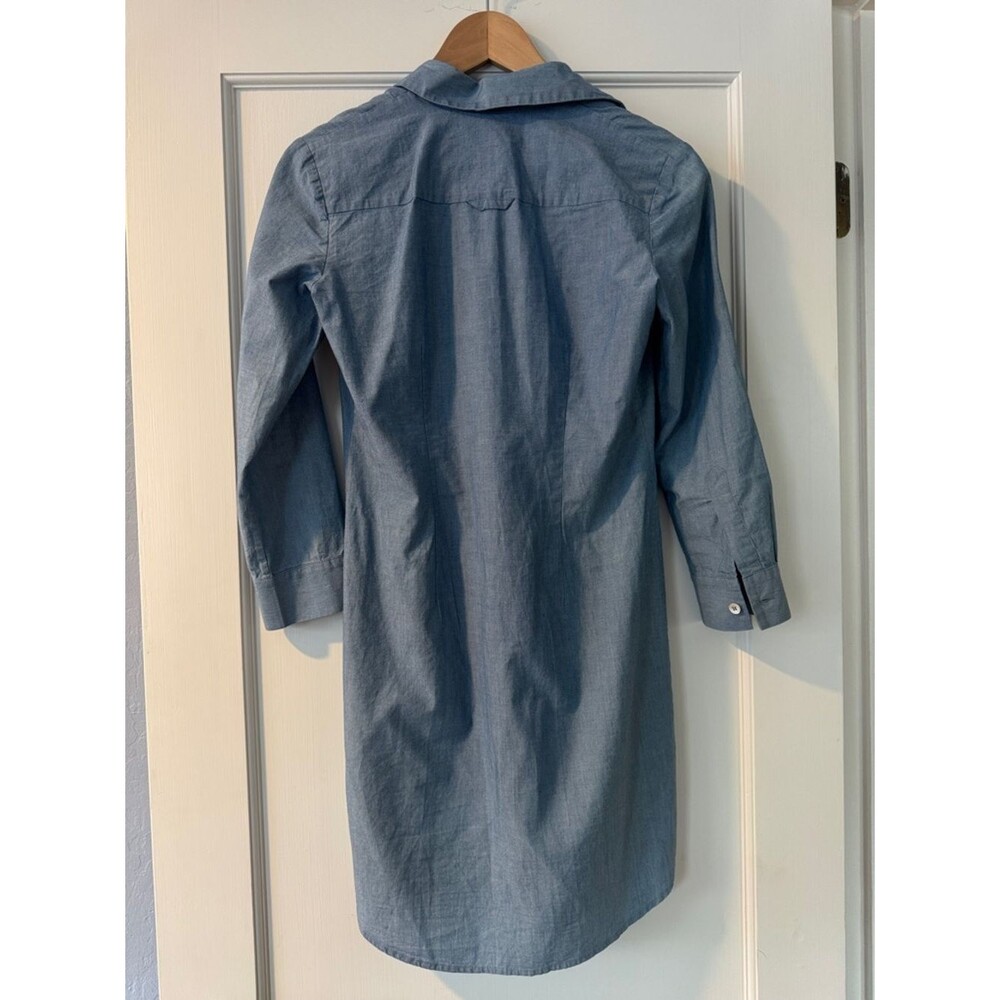 Theory Light Blue Chambray Style Shirt Dress Size 0 - Picture 5 of 7